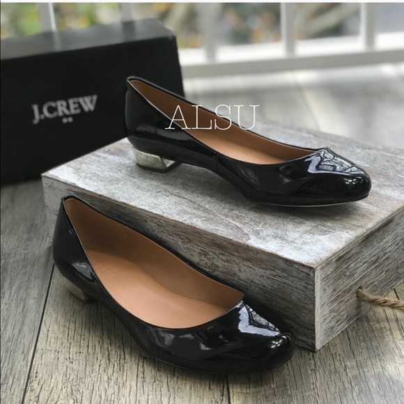 J.CREW Patent Balet Mirror Heel Flats Black W AUTH - Picture 6 of 8
